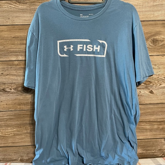 Under Armour Shirts Mens Under Armour Fish Tshirt Size Large In Good Condition Poshmark